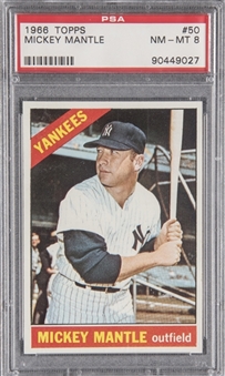 1966 Topps #50 Mickey Mantle – PSA NM-MT 8
